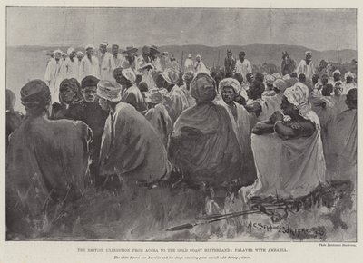 Die britische Expedition von Accra ins Hinterland der Goldküste, Palaver mit Amrahia von Henry Charles Seppings Wright