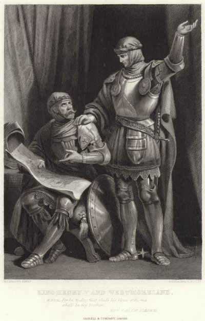 König Heinrich V. und Westmoreland, Hen V, Akt IV, Szene III von Henry Courtney Selous