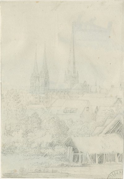 Lichfield Kathedrale - Südwestansicht von Henry Curzon Allport
