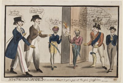 Enttäuschte Dandies: Oder ein vergeblicher Versuch, einen Blick auf die schöne Zirkassierin zu werfen, 1819 von Henry E. O. OConnor