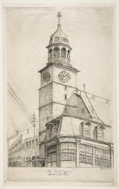 Das Postamt, Middle Dutch Church, aus "Szenen des alten New York" von Henry Farrer
