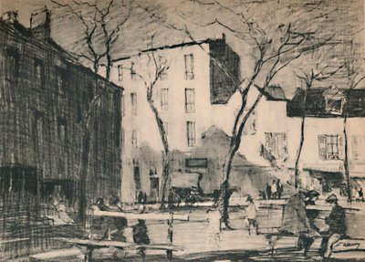 La Place Du Tertre Ein unberührter Dorfplatz, ca. 1927, 1927 von Henry Franks Waring