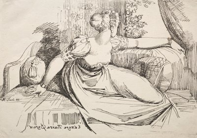 Frau auf einem Sofa von Johann Heinrich Füssli