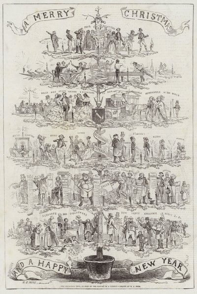 Der Weihnachtsbaum, gesehen vom Vater einer Familie von Henry George Hine