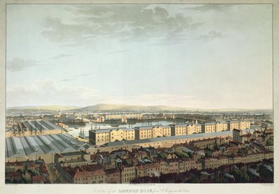Ein Blick auf die London Dock von St. Georges-in-the-East, graviert von Daniel Havell, veröffentlicht von T. Clay, 1816 von Henry Haseler