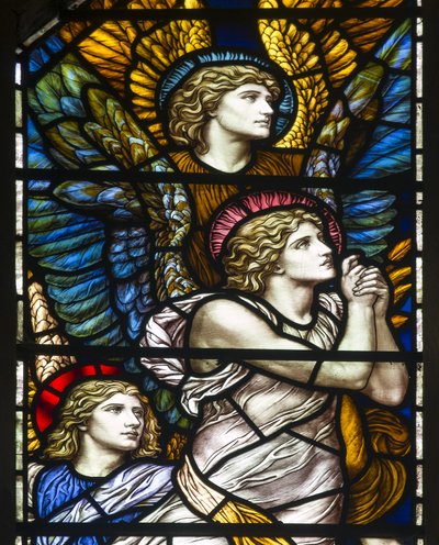 Buckland, St. Maria, Die Barcote-Kapelle, Lobende Engel, 1889 von Henry Holiday