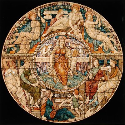 Entwurf für ein Buntglasfenster für ein theologisches College in New Jersey, USA von Henry Holiday