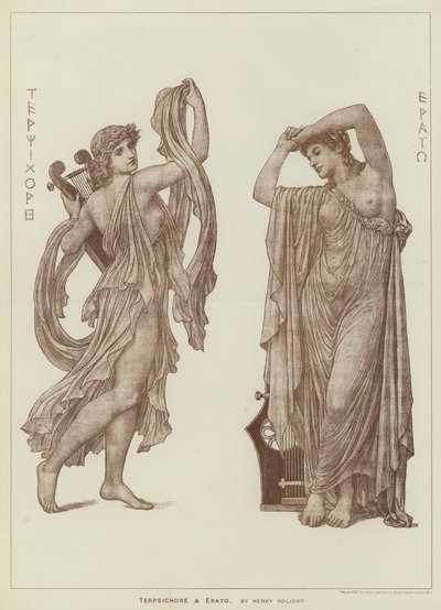 Terpsichore und Erato, von Henry Holiday (Gravur) von Henry Holiday