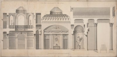 Carlton House, Pall Mall, London: Abschnitt des Portikus, der Halle und der Tribüne von Henry Holland