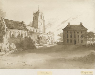 Pattingham Kirche und Pfarrhaus von Henry James Noyes