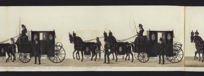 Teil der Panoramadarstellung des gesamten Trauerzugs von Arthur, Herzog von Wellington von Henry Jr and Sala Alken