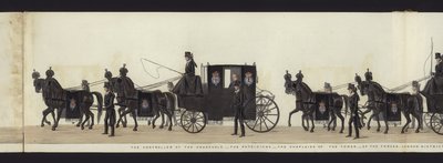 Teil der Panoramadarstellung des gesamten Trauerzugs von Arthur, Herzog von Wellington von Henry Jr and Sala Alken