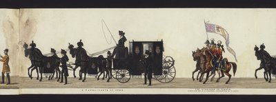 Teil der Panoramansicht des gesamten Trauerzugs von Arthur, Herzog von Wellington von Henry Jr and Sala Alken