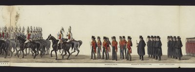 Teil der Panoramansicht des gesamten Trauerzugs von Arthur, Herzog von Wellington von Henry Jr and Sala Alken