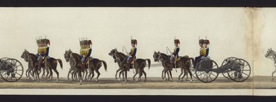 Teil der Panoramansicht des gesamten Trauerzugs von Arthur, Herzog von Wellington von Henry Jr and Sala Alken