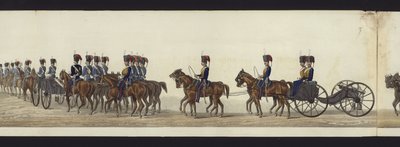 Teil der Panoramansicht des gesamten Trauerzugs von Arthur, Herzog von Wellington von Henry Jr and Sala Alken