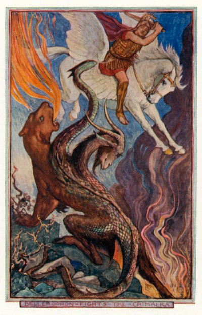 Bellerophon kämpft gegen die Chimäre von Henry Justice Ford