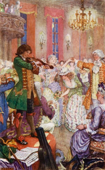 Blinder Jack spielt seine Geige bei den Versammlungsbällen von Henry Justice Ford