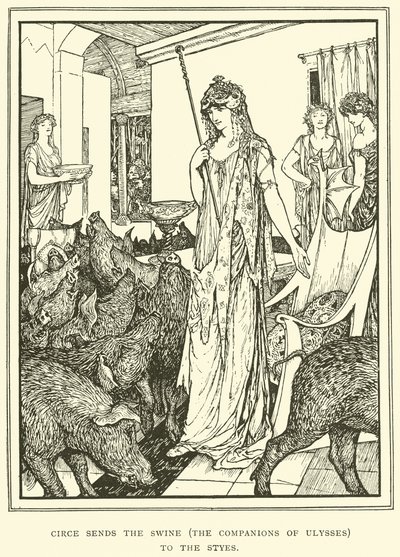 Circe schickt die Gefährten des Odysseus zu den Ställen von Henry Justice Ford