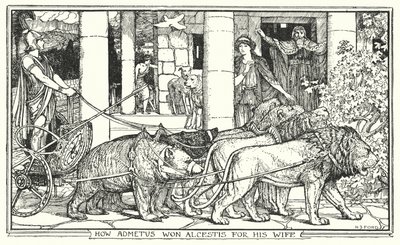 Wie Admetus Alcestis zu seiner Frau gewann (Lithografie) von Henry Justice Ford