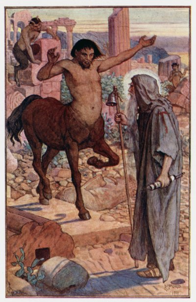 Wie der heilige Antonius einen Zentaur und einen Satyr traf von Henry Justice Ford