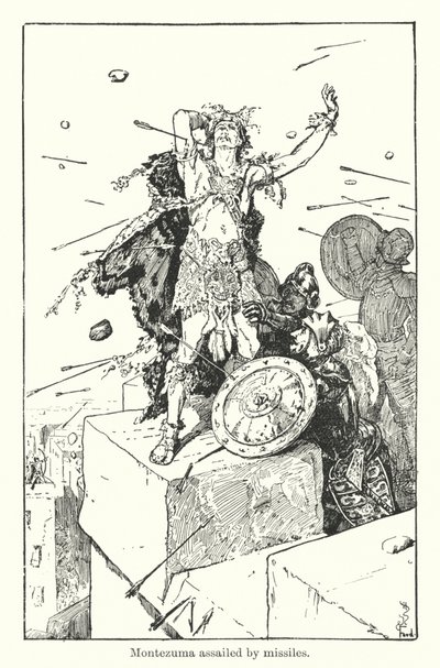 Montezuma von Geschossen angegriffen von Henry Justice Ford