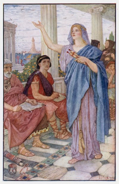 Synesius besucht die Vorlesungen von Hypatia von Henry Justice Ford