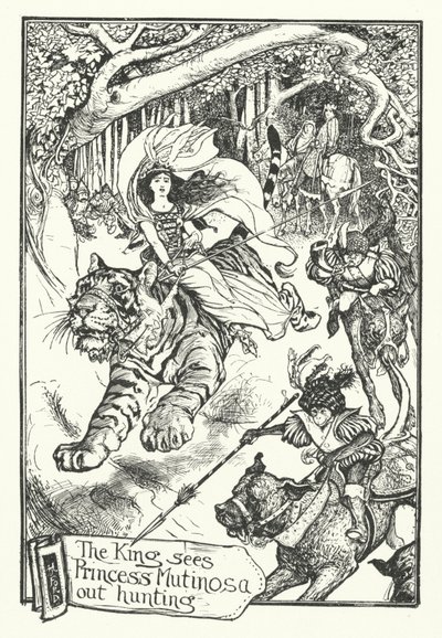 Der König sieht Prinzessin Mutinosa auf der Jagd von Henry Justice Ford