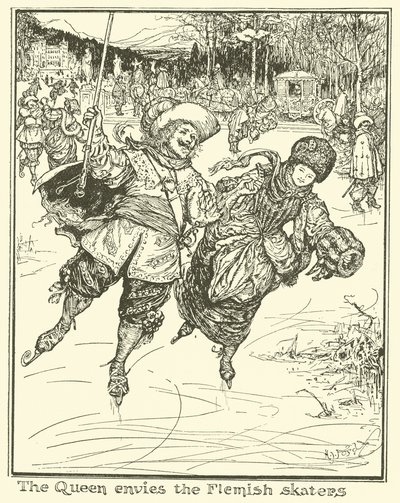 Die Königin beneidet die flämischen Schlittschuhläufer von Henry Justice Ford