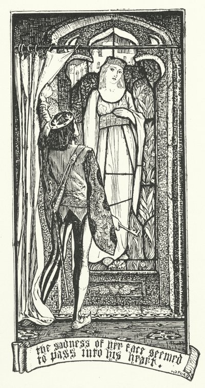 Die Traurigkeit ihres Gesichts schien in sein Herz überzugehen (Gravur) von Henry Justice Ford