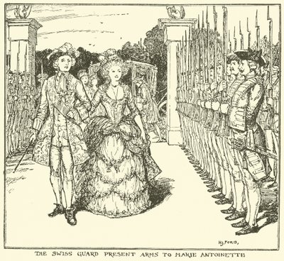 Die Schweizer Garde präsentiert Marie Antoinette die Waffen von Henry Justice Ford