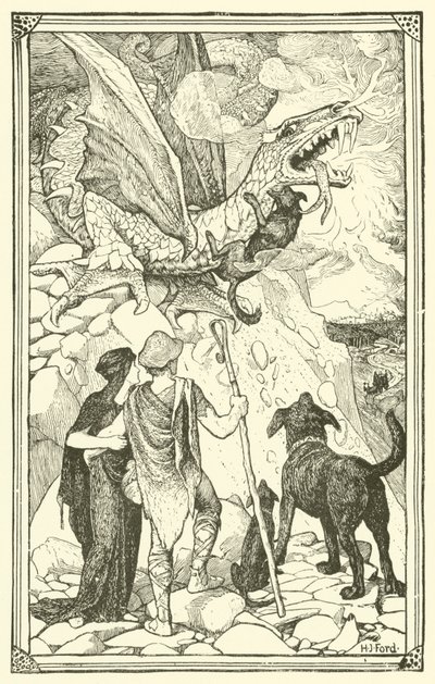 Die drei Hunde (Gravur) von Henry Justice Ford