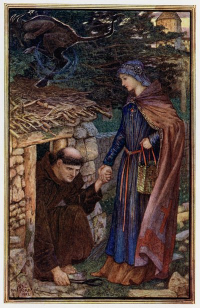 Die vernünftige Frau bringt Dunstan dazu, seine Zelle zu verlassen von Henry Justice Ford