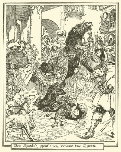 Zwei spanische Herren retten die Königin von Henry Justice Ford