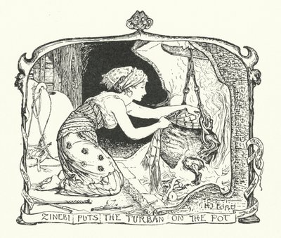 Zinebi setzt den Turban auf den Topf von Henry Justice Ford