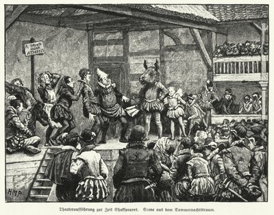 Aufführung von William Shakespeares Stück Ein Sommernachtstraum zu Lebzeiten des Dramatikers von Henry Marriott (after) Paget