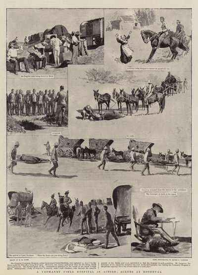 Ein Feldlazarett der Yeomanry im Einsatz, Szenen bei Roodeval von Henry Marriott Paget