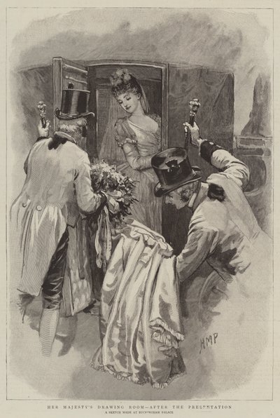 Der Zeichensaal Ihrer Majestät nach der Präsentation von Henry Marriott Paget