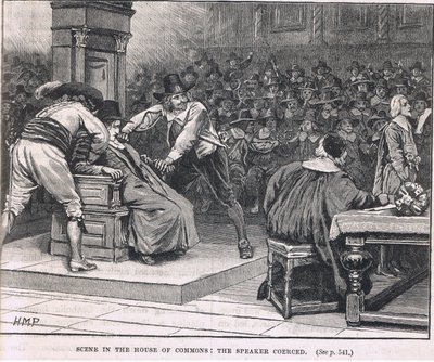 Szene im House of Commons: der Sprecher gezwungen, 1630 von Henry Marriott Paget