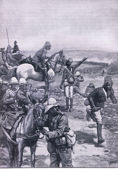 Die Schlacht von Omdurman: MacDonalds Brigade wehrt den Angriff der Derwische ab, Illustration aus Cassells Geschichte Englands, 1900er Jahre von Henry Marriott Paget