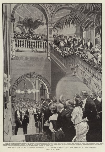 Der Empfang der Minister Seiner Majestät im Constitutional Club, die Ankunft von Lord Salisbury von Henry Marriott Paget
