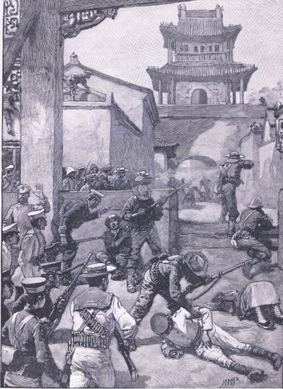 Der Krieg in China: Die Kämpfe in Tientsin, Illustration aus Cassells Geschichte Englands, 1900er Jahre von Henry Marriott Paget