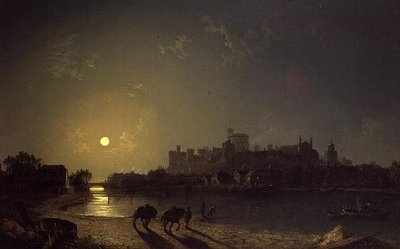 Mondscheinblick auf Windsor Castle von der Themse von Henry Pether