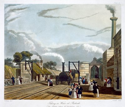 Wasseraufnahme in Parkside, Liverpool und Manchester Railway, 1833 von Henry Pyall