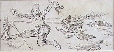Der angegriffene Golfer, Illustration aus dem 