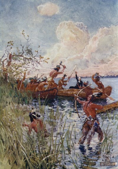 Von Irokesen angegriffen von Henry Sandham