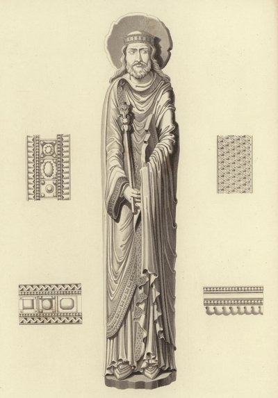 Clovis I., um 1100, aus der Kirche Notre Dame De Corbeil von Henry Shaw
