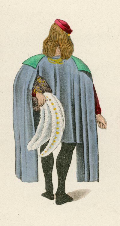 Figur 2 aus dem Roman der Rose, ca. 1480, im British Museum, Harl M S 4425 von Henry Shaw