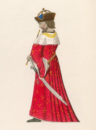 Figur 4 aus dem Roman de la Rose, ca. 1480, im British Museum, Harl M S 4425 von Henry Shaw