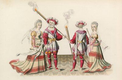Figuren aus Wandteppichen, frühes 16. Jahrhundert von Henry Shaw